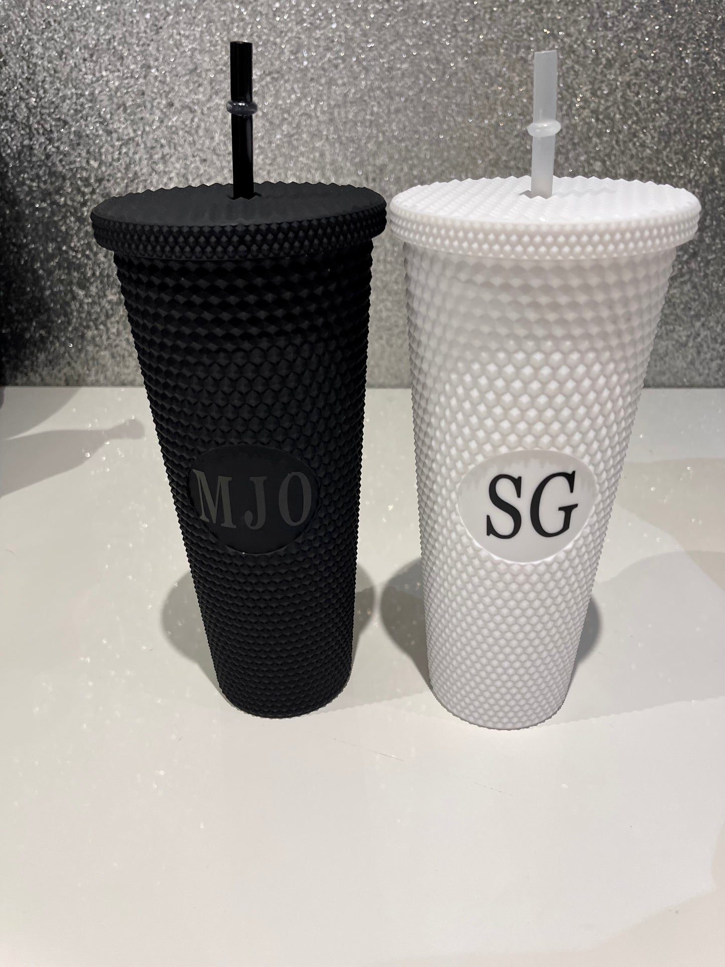 Monogram 24oz, Double walled tumbler with lid and straw