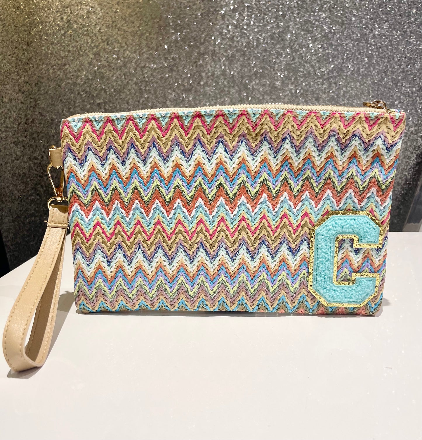 Zig Zag clutch/accessories bag