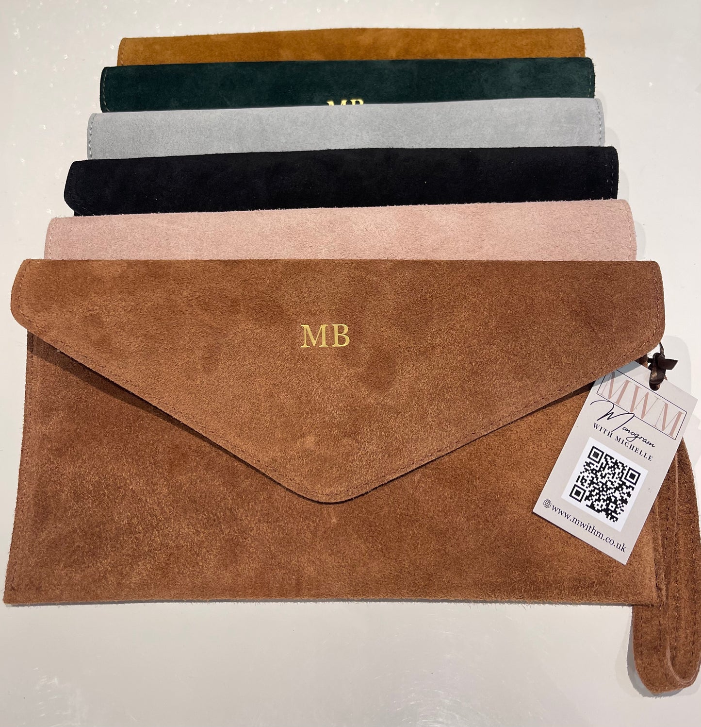Suede clutch