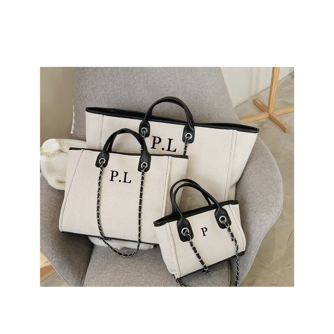 Large weekender/airport tote bag, off white