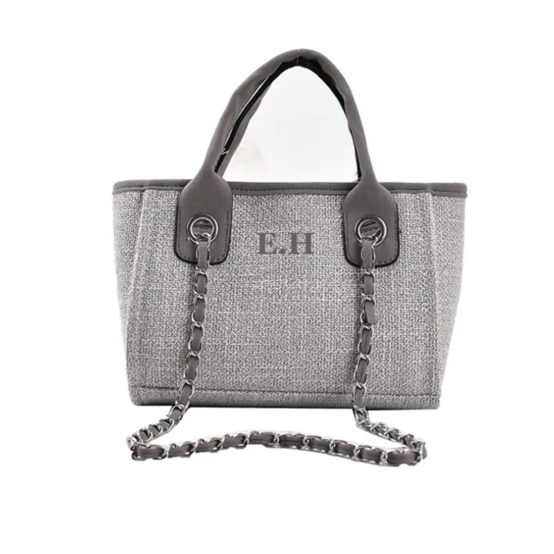 Mini signature tote bag in grey