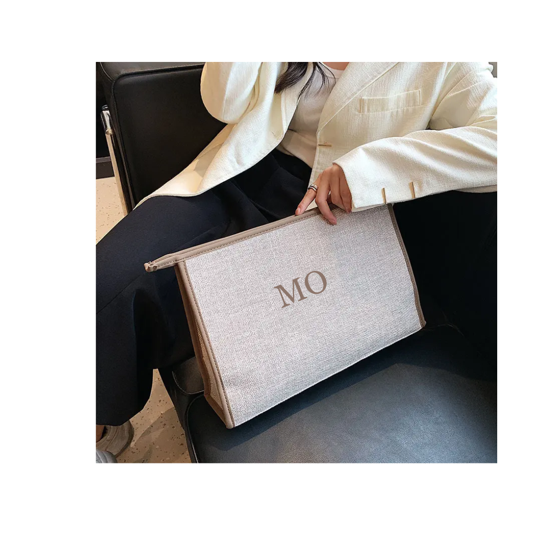 large clutch/laptop bag in grey