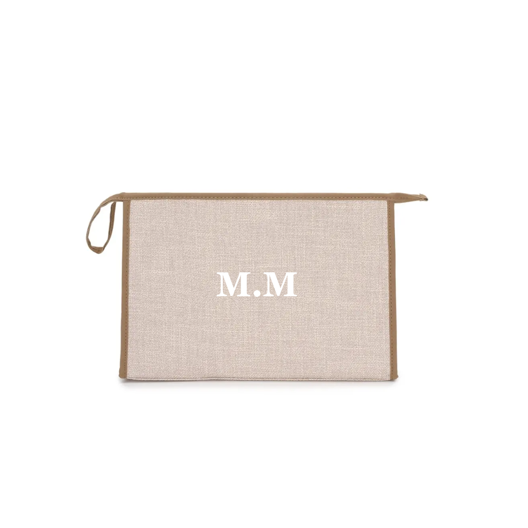 Large clutch/laptop bag in tan