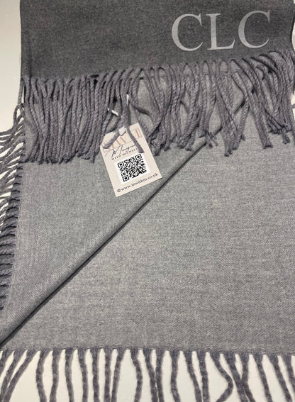 Grey Monogram Scarf